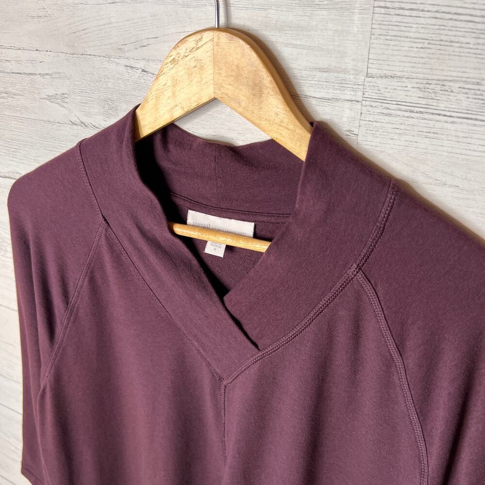 Pure Jill Top Womens Size Medium Dark Wine Affinity French Terry Long Sleeve - Picture 7 of 14